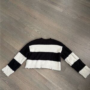 Black and White Striped girls Zara Sweater